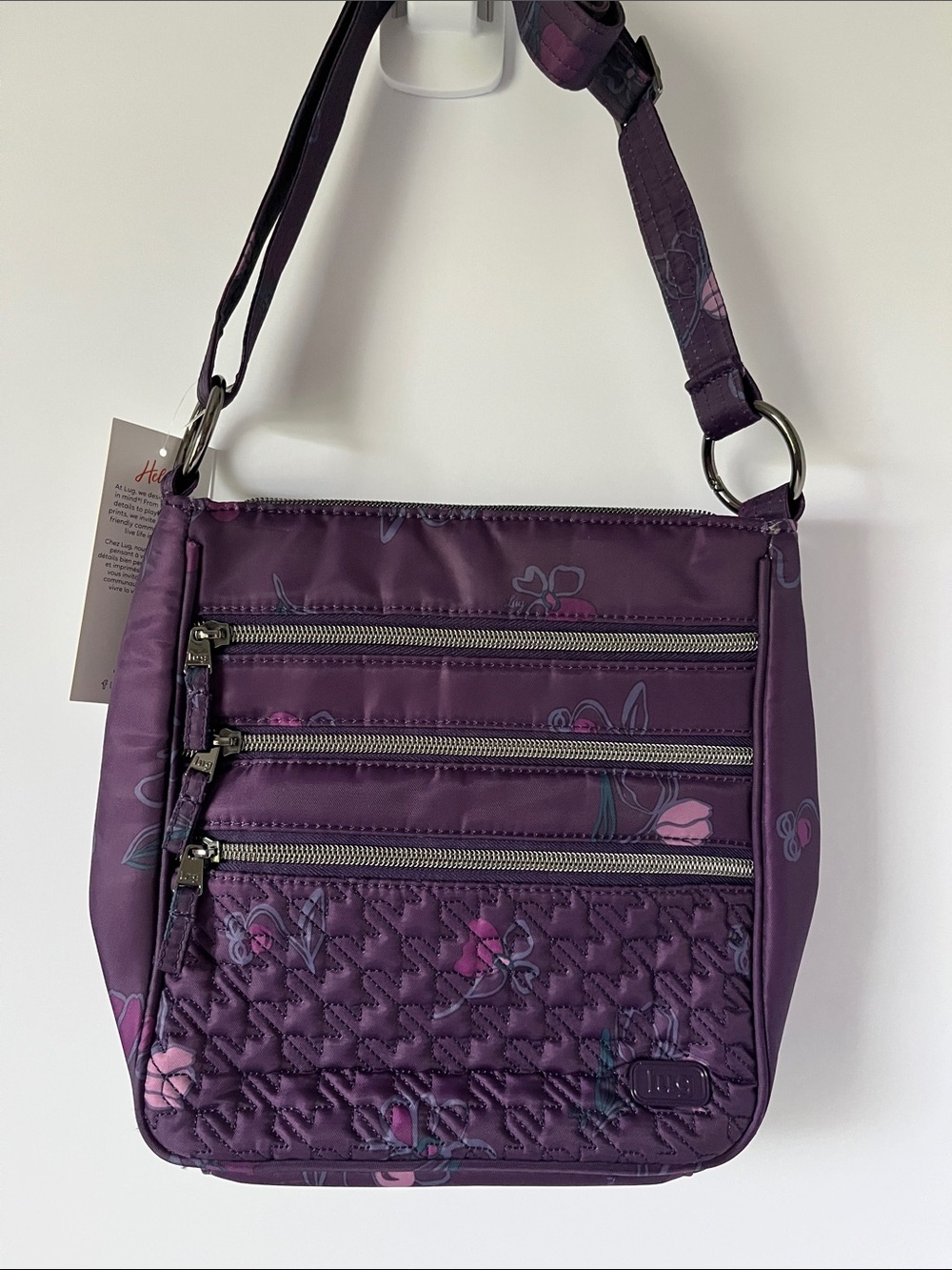 LUG - Breezer Crossbody Bag in Floret Purple ** Retired Bag and Color **